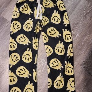 Rue21 Black and Yellow Smiley Pajama Pants